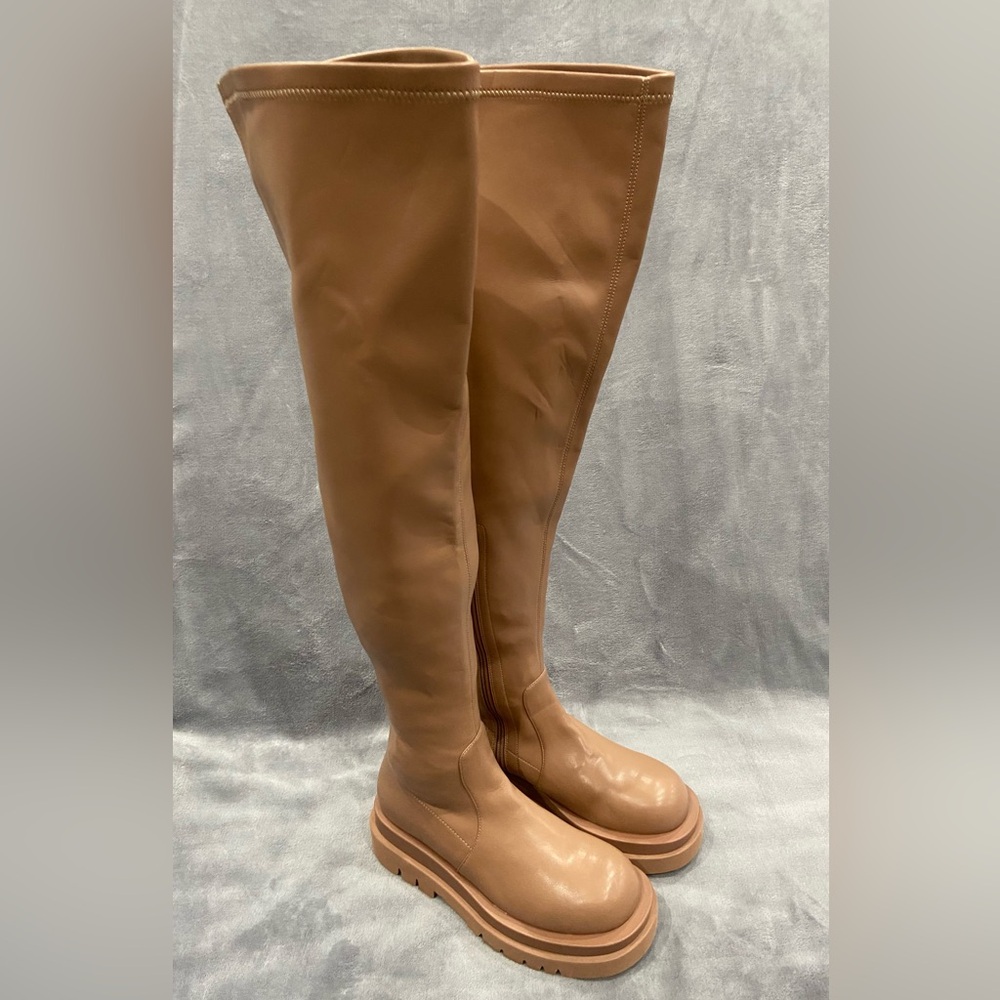 Jeffrey Campbell Tanked Over the Knee Natural Platform Boots Women’s Size 8 New